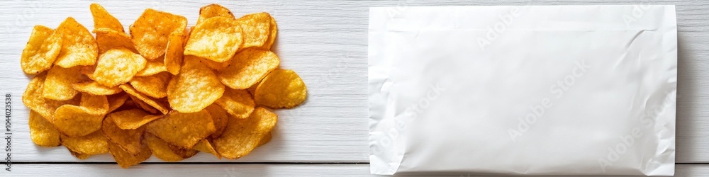 Pack of splashing potato chips isolated on white Pack of splashing potato chips isolated on white