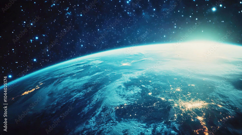 Obraz premium A vibrant close-up of a comet approaching Earth with rich colors and film grain capturing a cosmic moment