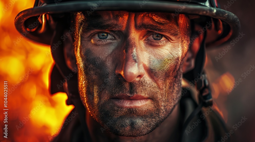 Firefighter resilience and courage in intense blaze environment for emergency response visuals Firefighter resilience and courage in intense blaze environment for emergency response visuals