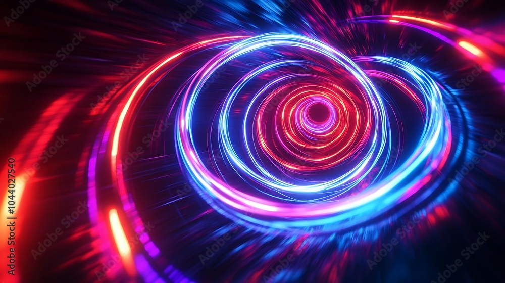 Radiating Neon Light Burst, futuristic flashes, Motion lights, Colorful Streaks on Dark Background Radiating Neon Light Burst, futuristic flashes, Motion lights, Colorful Streaks on Dark Background