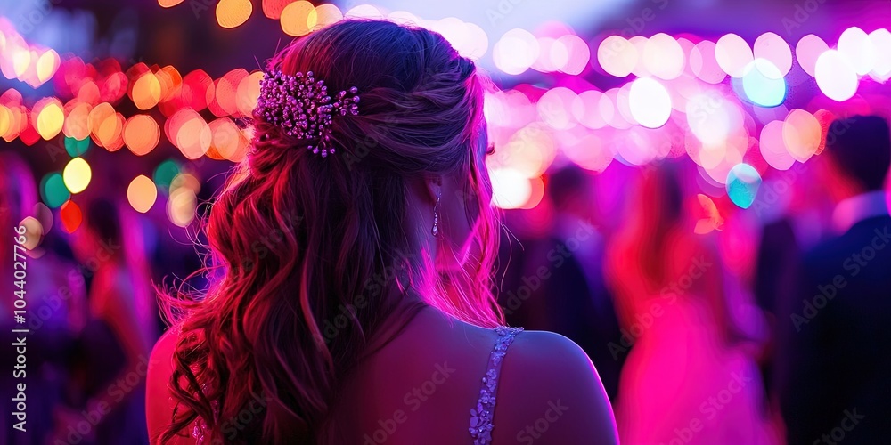 prom and homecoming high school formal dance concept