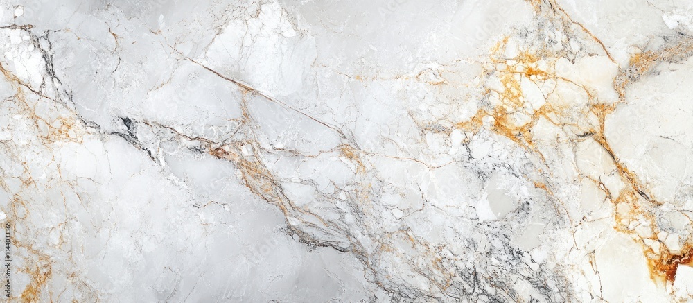Close-up of a light grey marble surface with delicate veins of gold, white, and grey. Close-up of a light grey marble surface with delicate veins of gold, white, and grey.