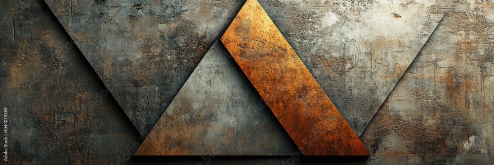 Intricate arrangement of asymmetrical triangles in earthy tones reflects contemporary design against a rugged, textured backdrop. Generative AI Intricate arrangement of asymmetrical triangles in earthy tones reflects contemporary design against a rugged, textured backdrop. Generative AI