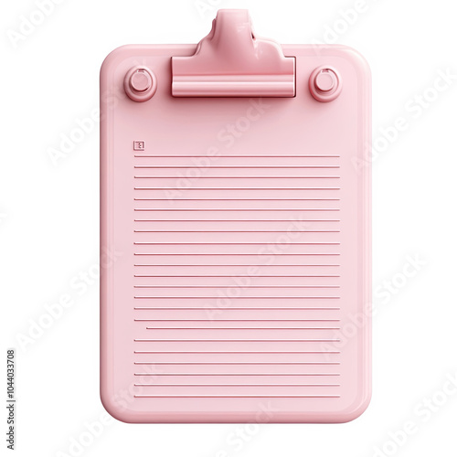 Obraz na płótnie Pink clipboard 3d icon PNG, cartoon style minimal on transparent, isolate on white background w salonie