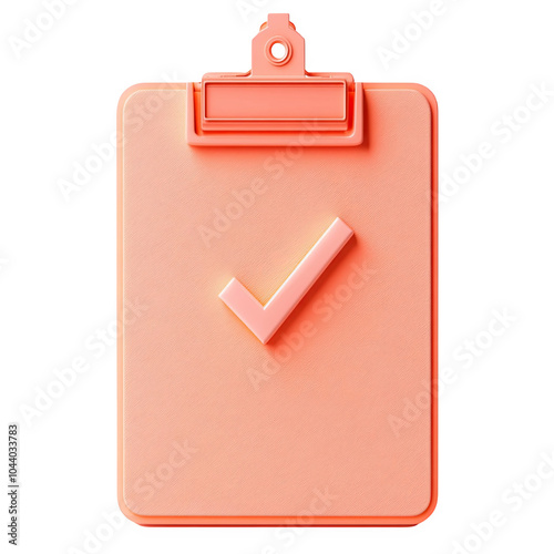 Obraz na płótnie Red clipboard 3d icon PNG, cartoon style minimal on transparent, isolate on white background w salonie