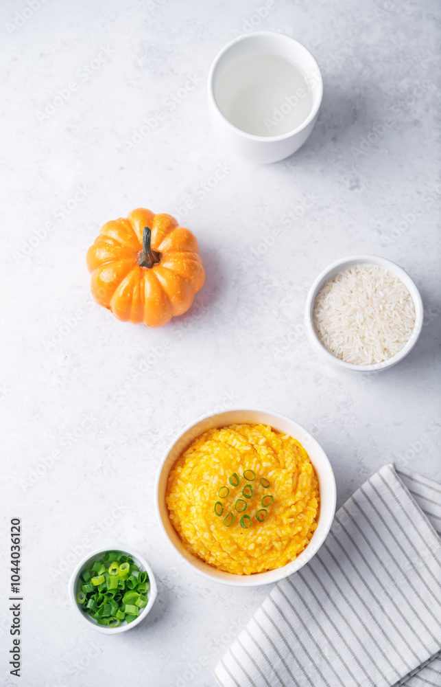 Pumpkin rice in a bowl