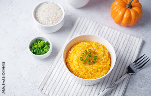 Pumpkin rice in a bowl