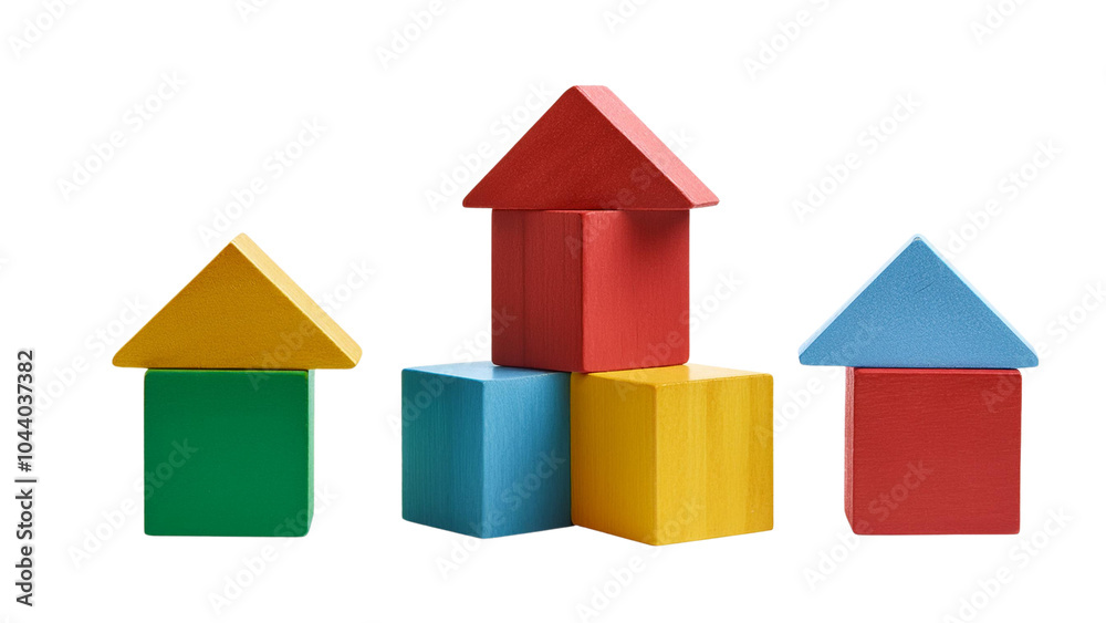 Set of Colorful Wooden Building Blocks, Isolated on Transparent Background for Children's Toy Product Photography
Set of Colorful Wooden Building Blocks, Isolated on Transparent Background for Children's Toy Product Photography
