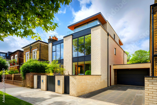 Luxury residential home and brand-new, affordable housing on Boleyn Road in Newham, UK, London. photo