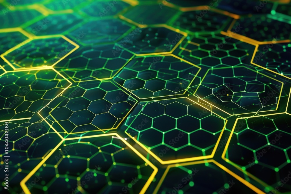 Fototapeta premium Abstract Green and Yellow Hexagonal Pattern