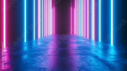 Radiating Neon Light Burst, futuristic flashes, Motion lights, Colorful Streaks on Dark Background