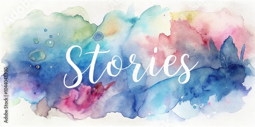 Colorful blog banner featuring stories in vibrant watercolor design. Generative AI