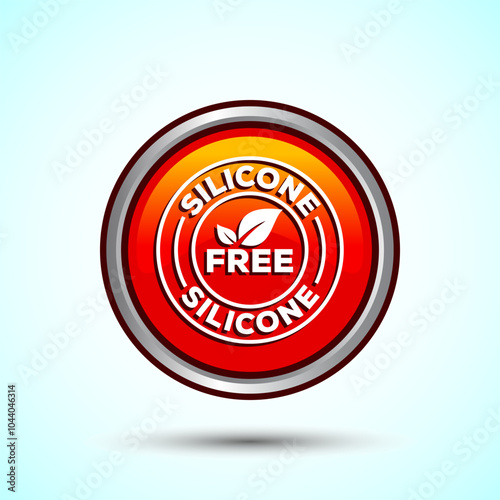Silicone free icon design illustration, Best Silicone free sign, symbol, Orange Color Round Button Design