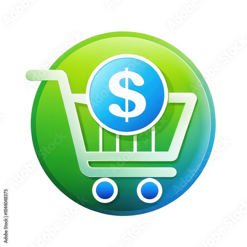 Sleek modern logo design for an affiliate marz standard scale shopping cart icon. Generative AI photo