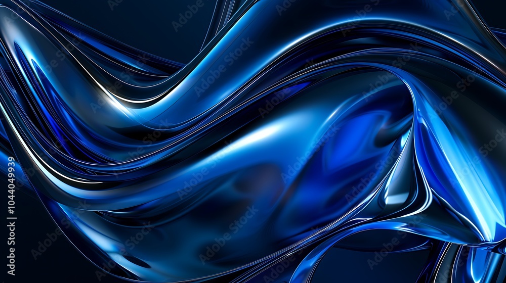 Obraz premium Vibrant Abstract Digital Art with Flowing Waves, Neon Lights, and Futuristic Fluid Design Elements