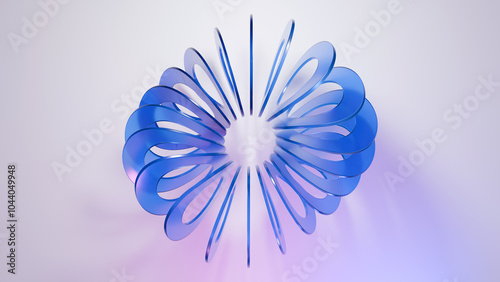 3d rendered abstract background composition. Organic and geometric wavy shapes in vibrant colors.