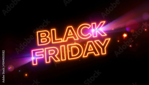 Black Friday Neon Typography. Black Friday Concept. Sale. photo