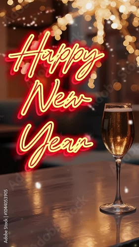 Glass of Champagne on Table with 