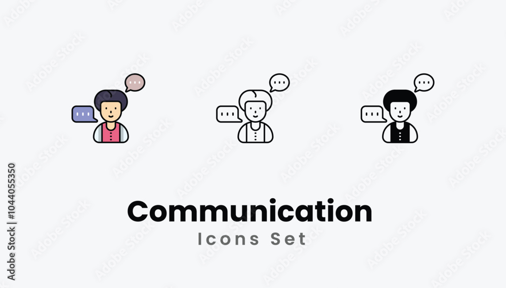 Communication Icons thin line and glyph vector icon stock illustration Communication Icons thin line and glyph vector icon stock illustration