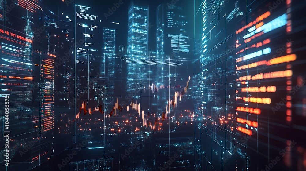 Fototapeta premium Dynamic analytics transforming raw data into visual formats on digital platforms