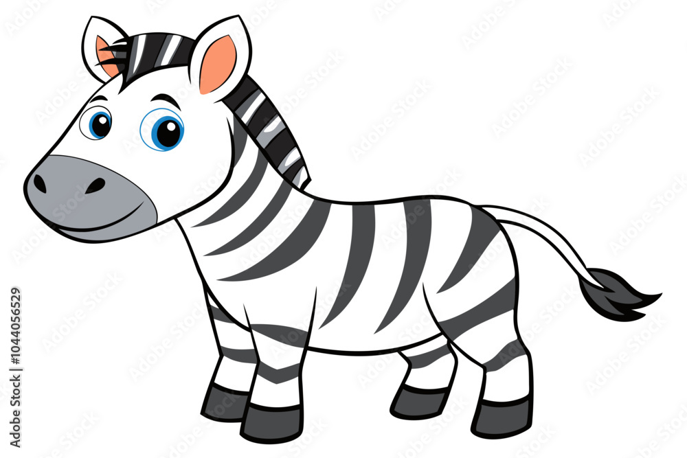 Obraz premium Zebra cartoon vector illustration