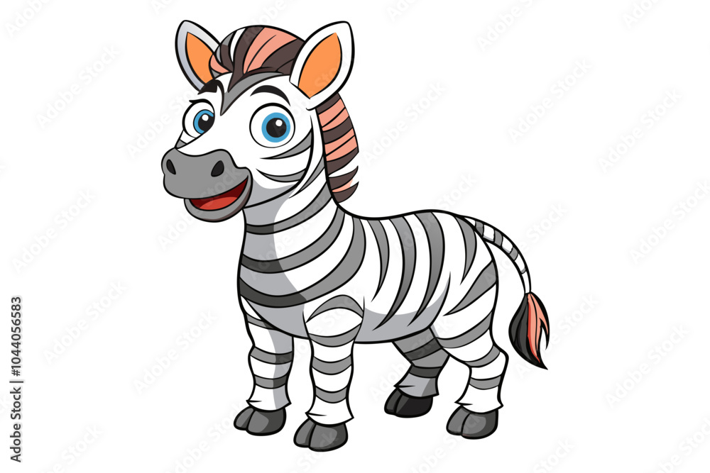 Obraz premium Zebra cartoon vector illustration