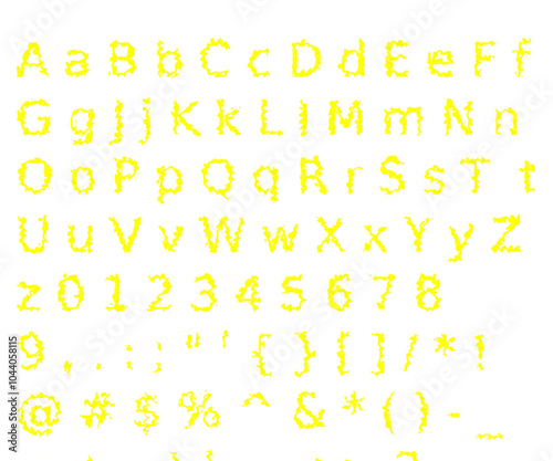 Yellow painted alphabet