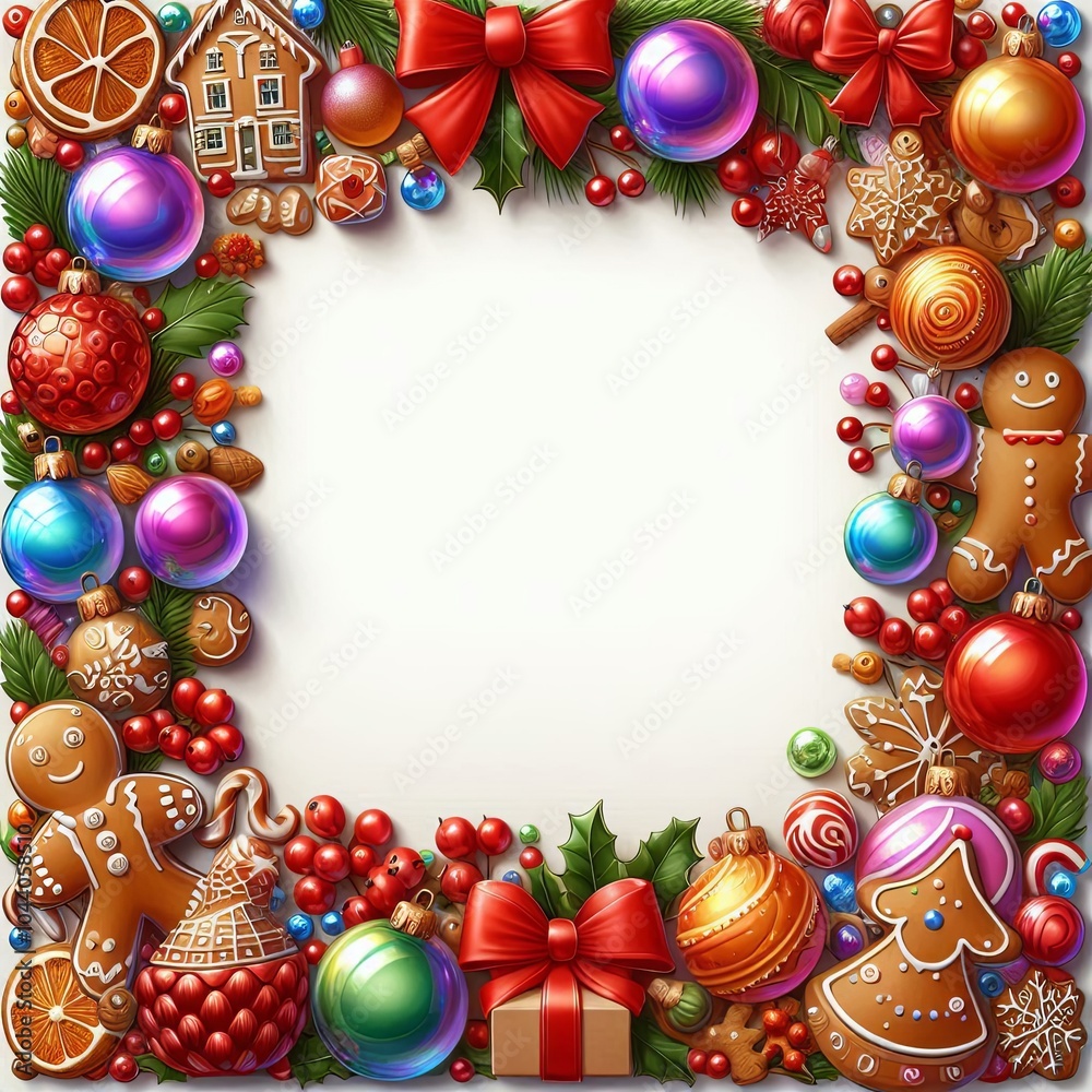 Bright Christmas Decor for Card, Photo and Greeting Design Bright Christmas Decor for Card, Photo and Greeting Design