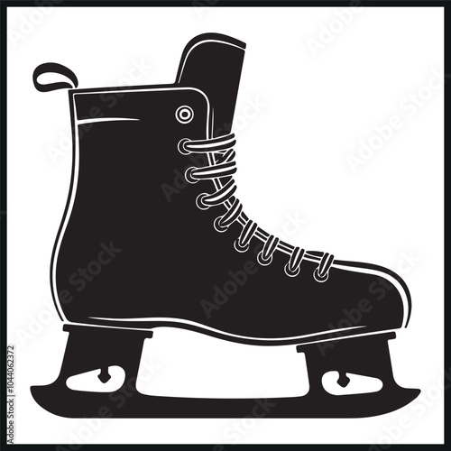 Ice Skate Silhouette clipart