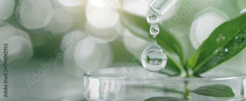 Water Droplet Falling on Plant Leaf
