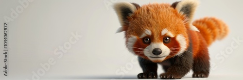 Red Panda Looking Up From Snow Covered Ground
