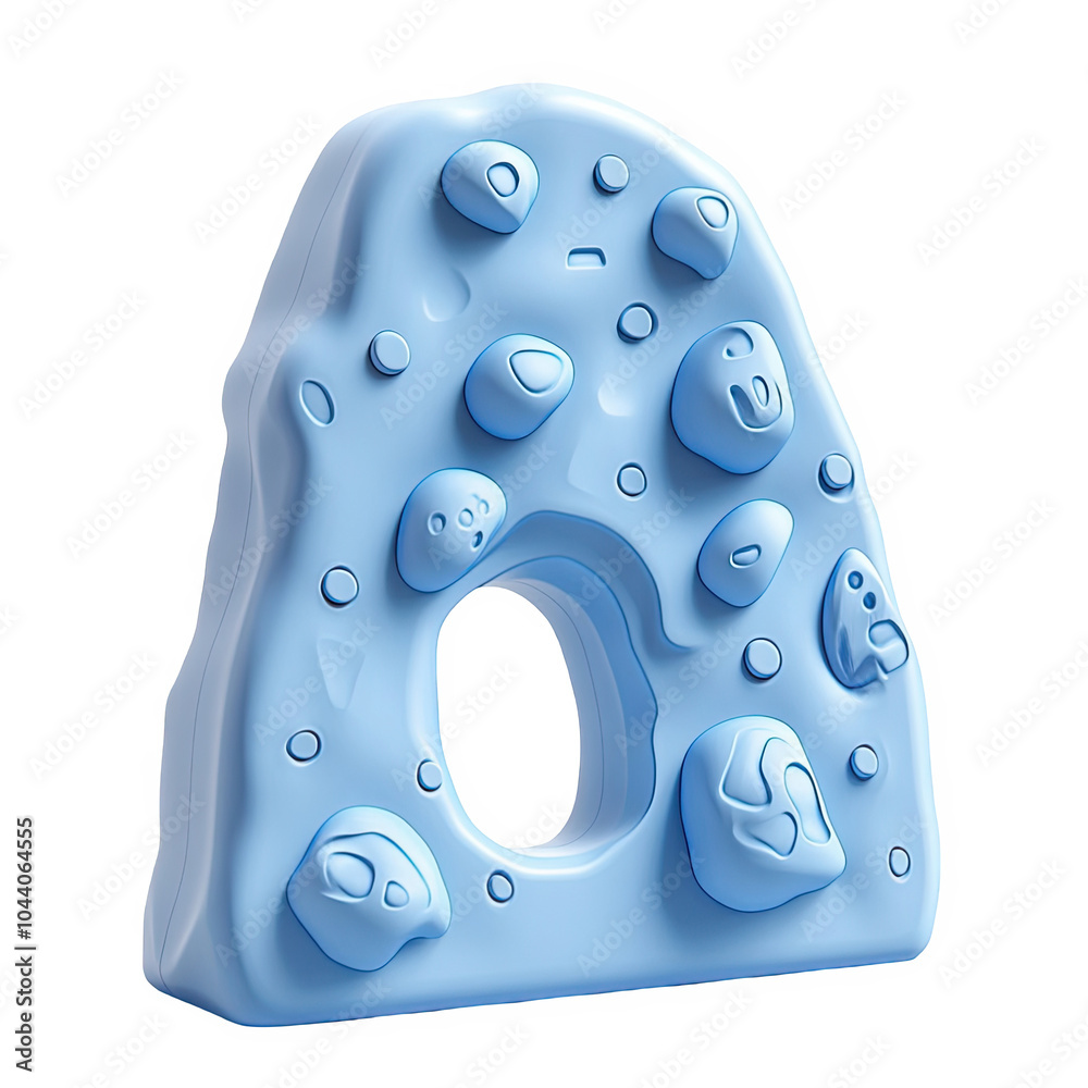 Blue playground climbing 3d icon PNG, cartoon style minimal on transparent, isolate on white background