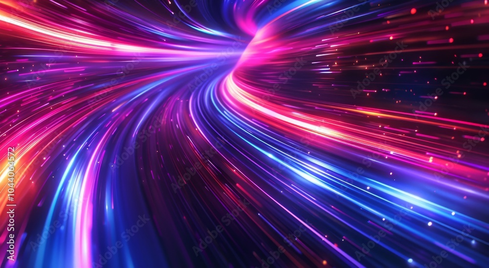 Abstract Representation of Light Trails Through a Curved Tunnel Abstract Representation of Light Trails Through a Curved Tunnel