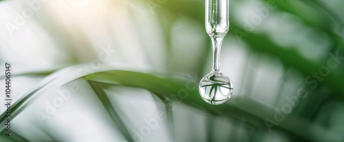 Water Droplet Falling on Plant Leaf