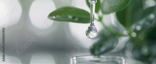 Water Droplet Falling on Plant Leaf