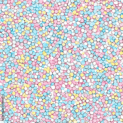 Colored sugar sprinkles in a pastel colored pattern -- seamless background