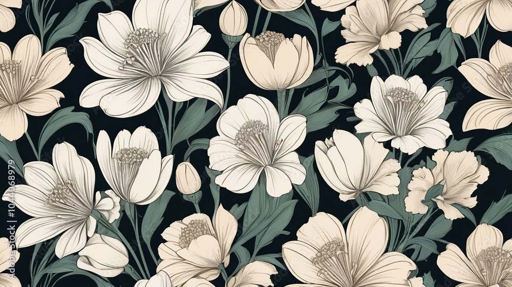 seamless pattern with flowers seamless pattern with flowers