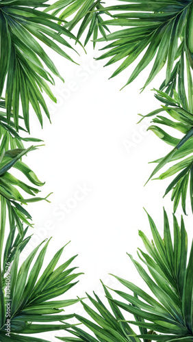 Tropical Palm Leaf Frame: Versatile Green Foliage Border for Marketing, Decor, and Lifestyle Branding