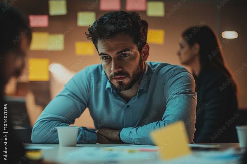 Focused Businessman Brainstorming Session Focused Businessman Brainstorming Session