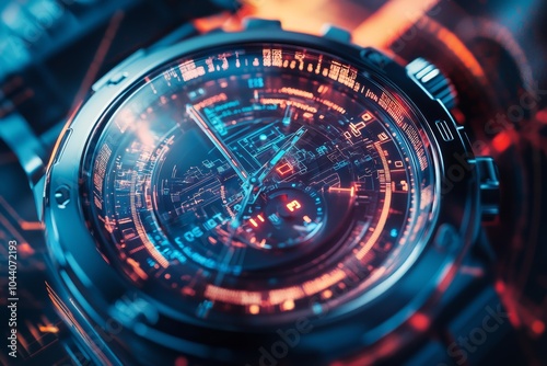 Wallpaper Mural Futuristic Timepiece Digital Countdown Torontodigital.ca