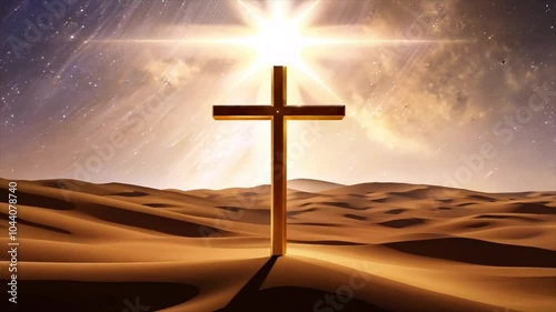 Christian Cross in the desert generative AI