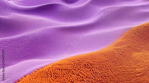 Mesmerizing purple and orange desert dunes blending together in a smooth, flowing pattern. video