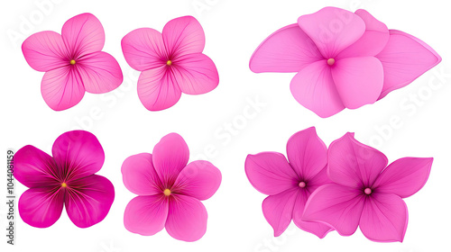 Vibrant Pink Flowers on Transparent Background Generative AI