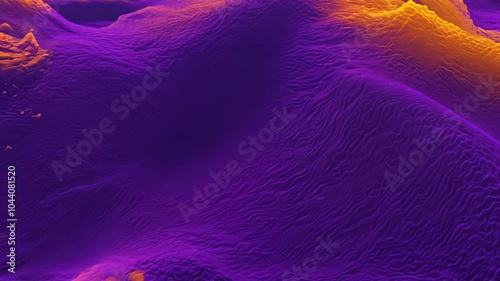 Striking interplay of purple and orange sand dunes with bold lighting creating a surreal desert landscape. video