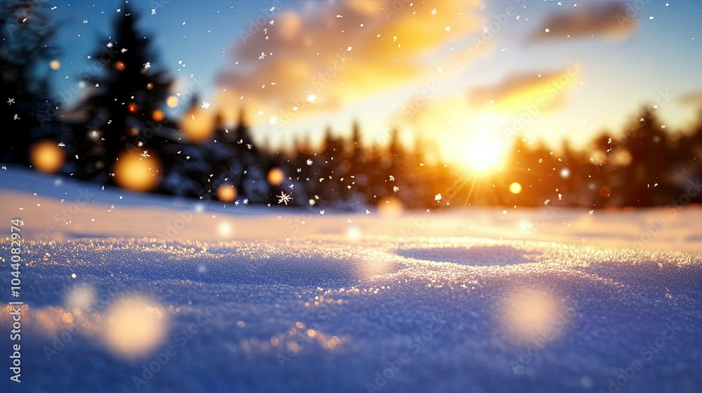 Naklejka premium Soft Flakes Swirling Through Dusk Light