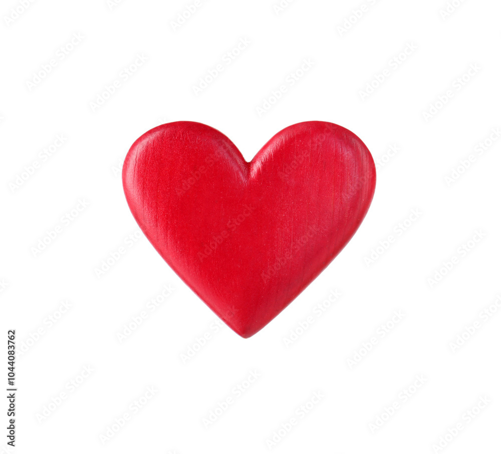 Fototapeta premium One red decorative heart isolated on white