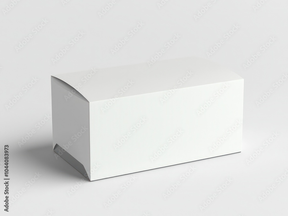 Simple white box package mockup on a plain background, ready for design Simple white box package mockup on a plain background, ready for design