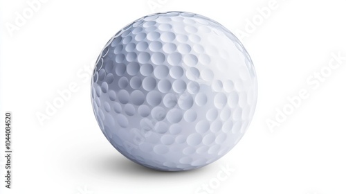 Single Floating Golf Ball on a White Background