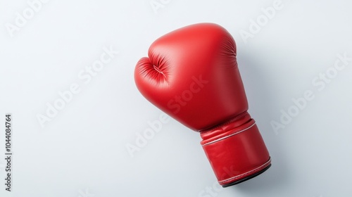 Red Boxing Glove on Light Background photo