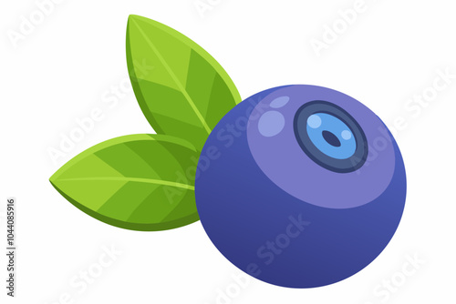 Delicious fruit bilberry vector art illustration